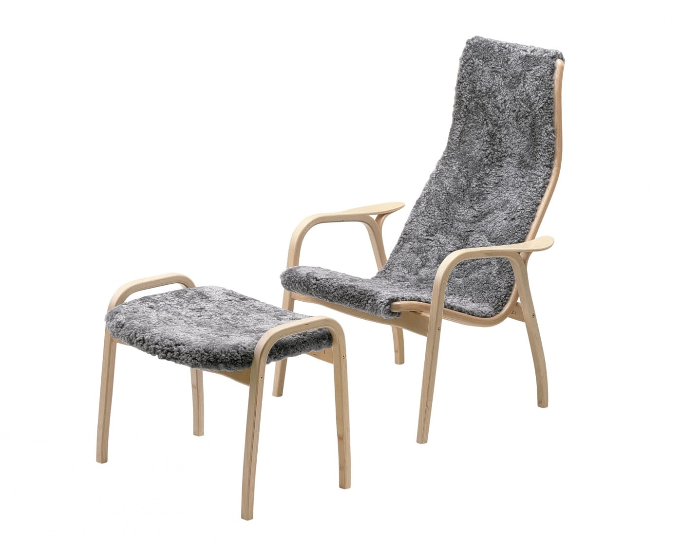 Lamino Fåtölj med Pall Scandinavian Grey