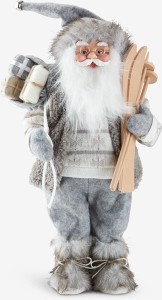 Tomte KARNEOL grå och vit med skidor