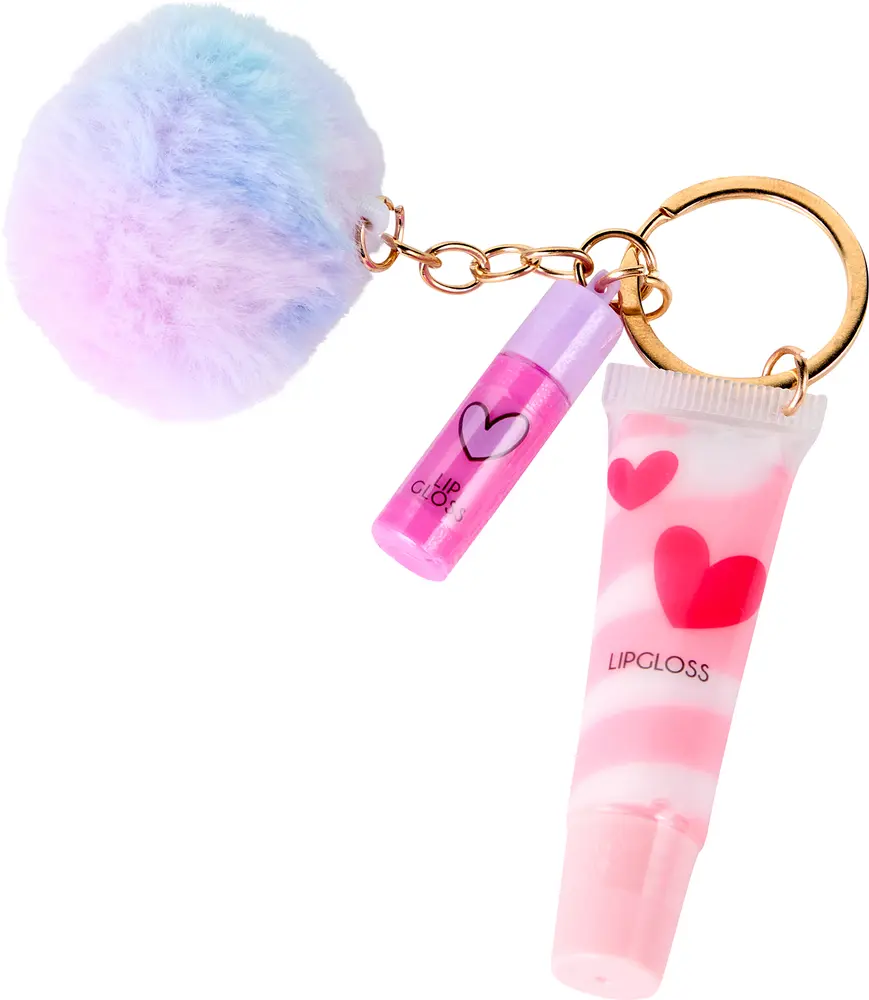 Nyckelring med Läppglans och Pompom