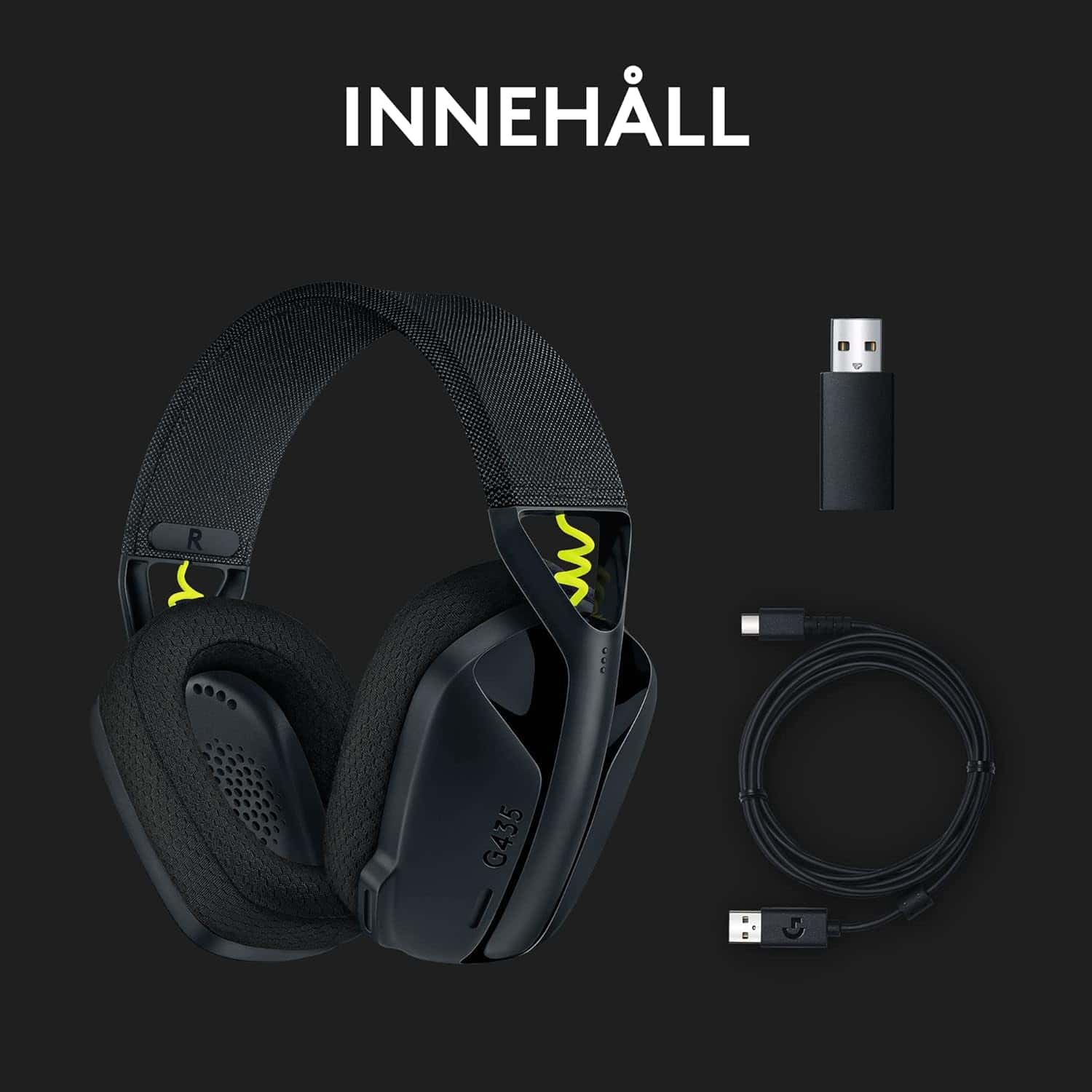 Logitech G435 Wireless Gaming Headset Black