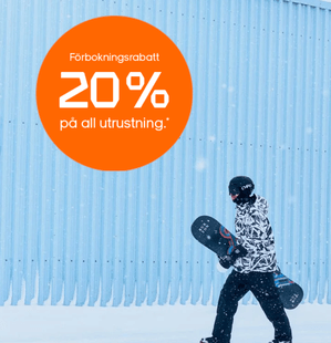 20 % förbokningsrabatt på all utrustning hos Stadium Rental