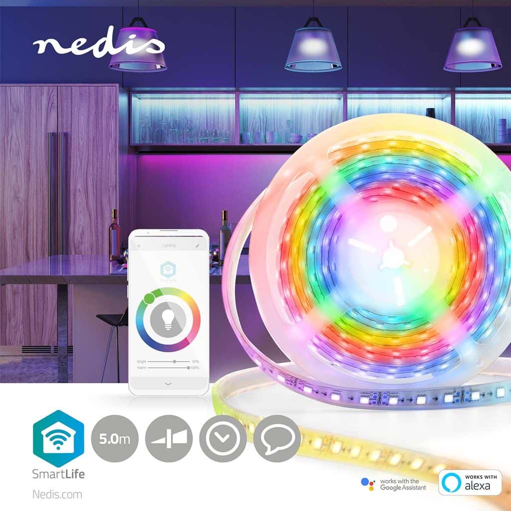 Nedis SmartLife Wi-Fi LED-remsa 5m Flerfärgad