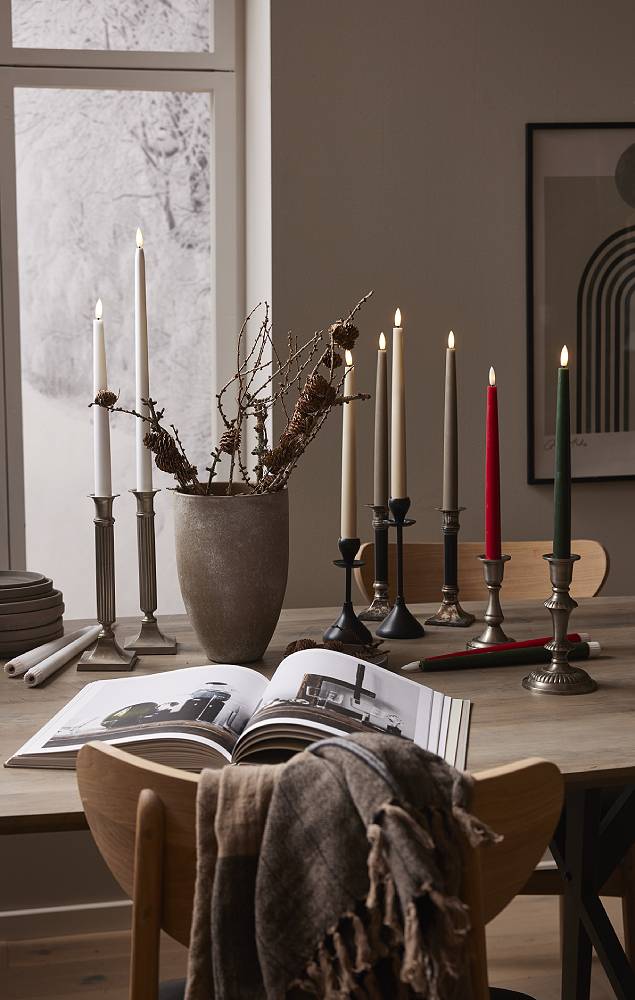 Flamme Slim Grön Antikljus 2-pack