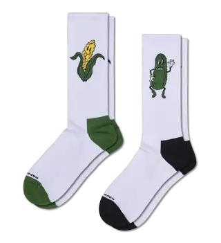Smiling Corn and Pickle Sneaker Socks