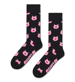 Pixelated Pig Face Funny Socks