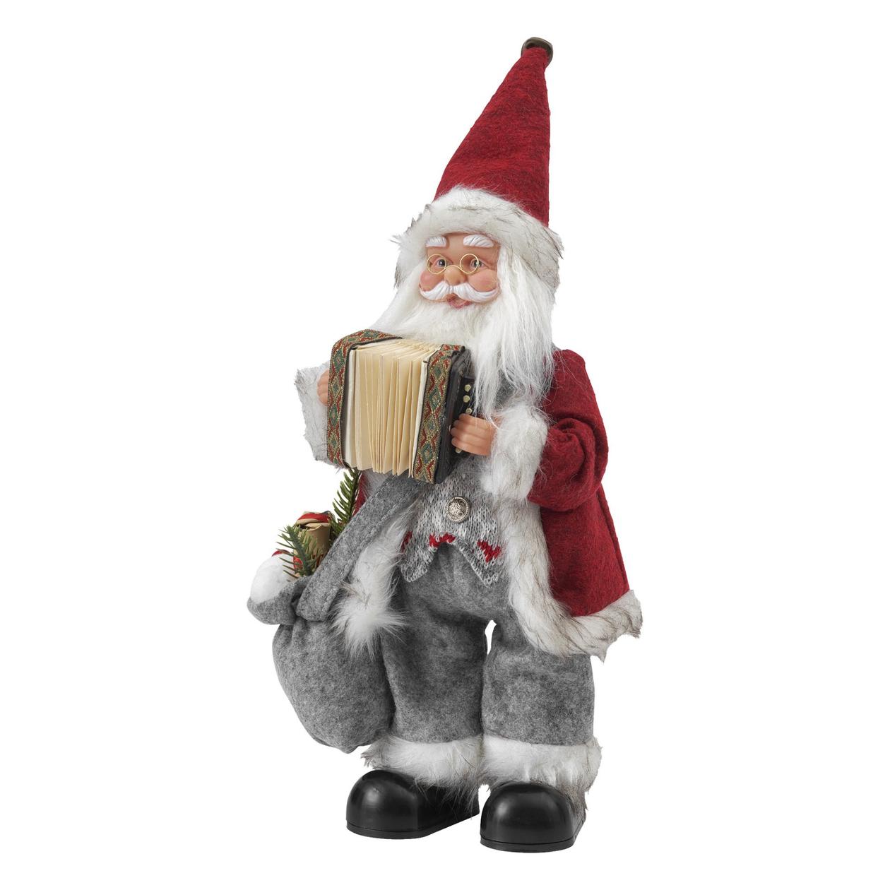 Musikspelande julTomte med dragspel 35 cm