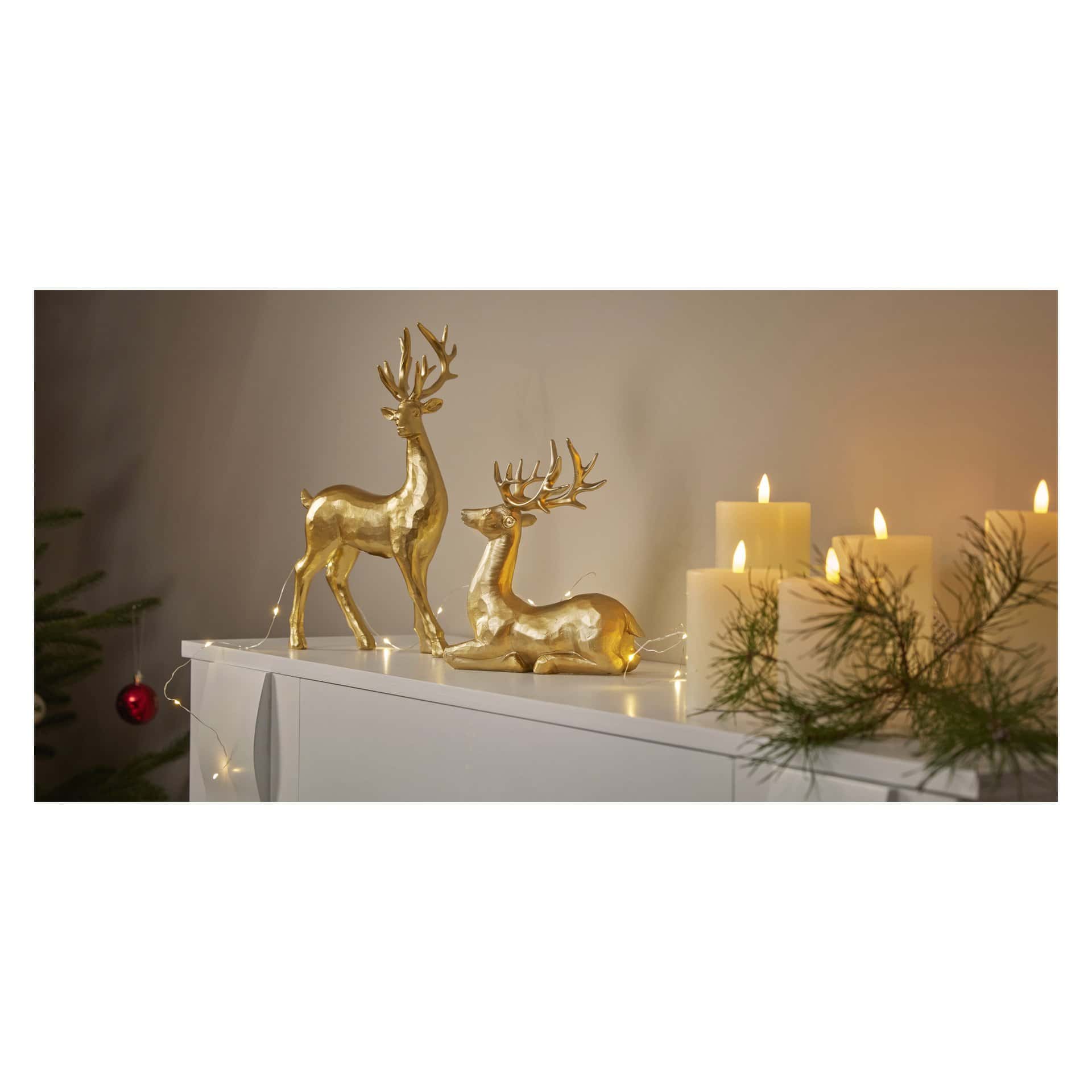 Dekorativ liggande hjort 20 cm