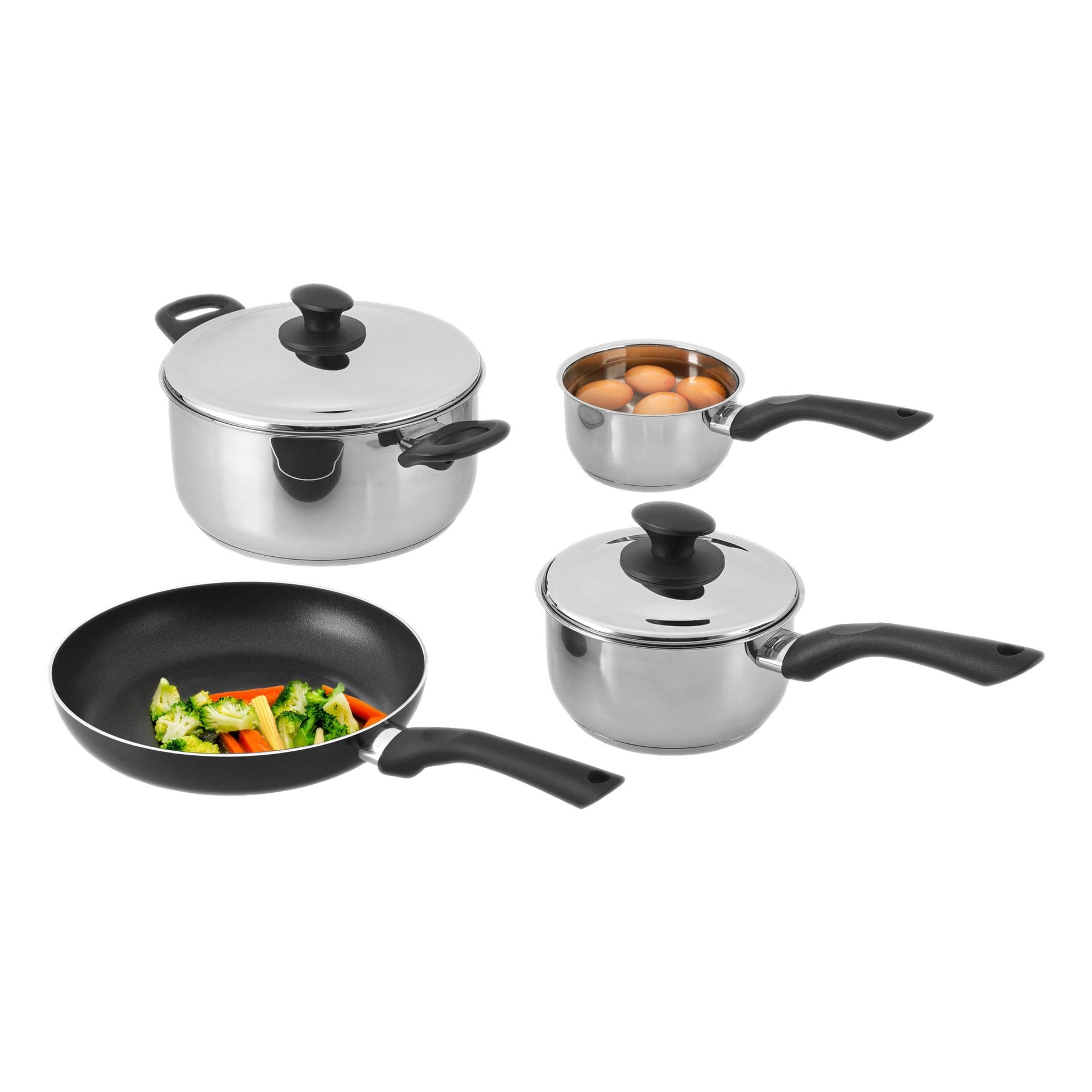 Kastrullset i Rostfritt Stål 6 Delar