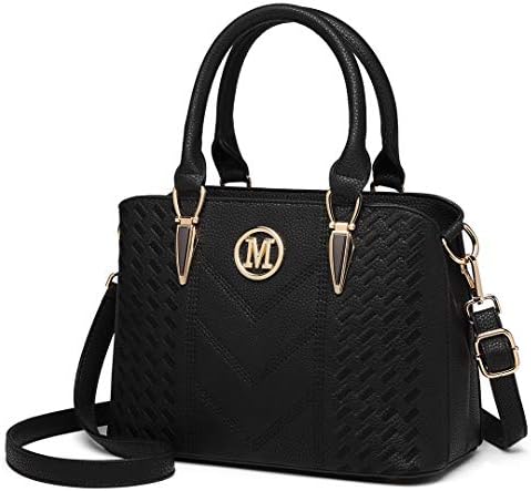 Miss Lulu handväska dam, handväska dam medelstor, väska dam, väska dam medium, svart, Mittelgroß : A