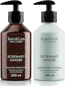 Jean & Len hårvårdsset Rosemary & Ginger för torrt och glanslöst hår, återfuktande schampo o