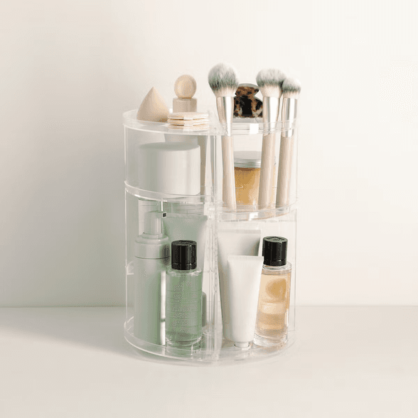 Elegant makeupförvaring för organiserad stil