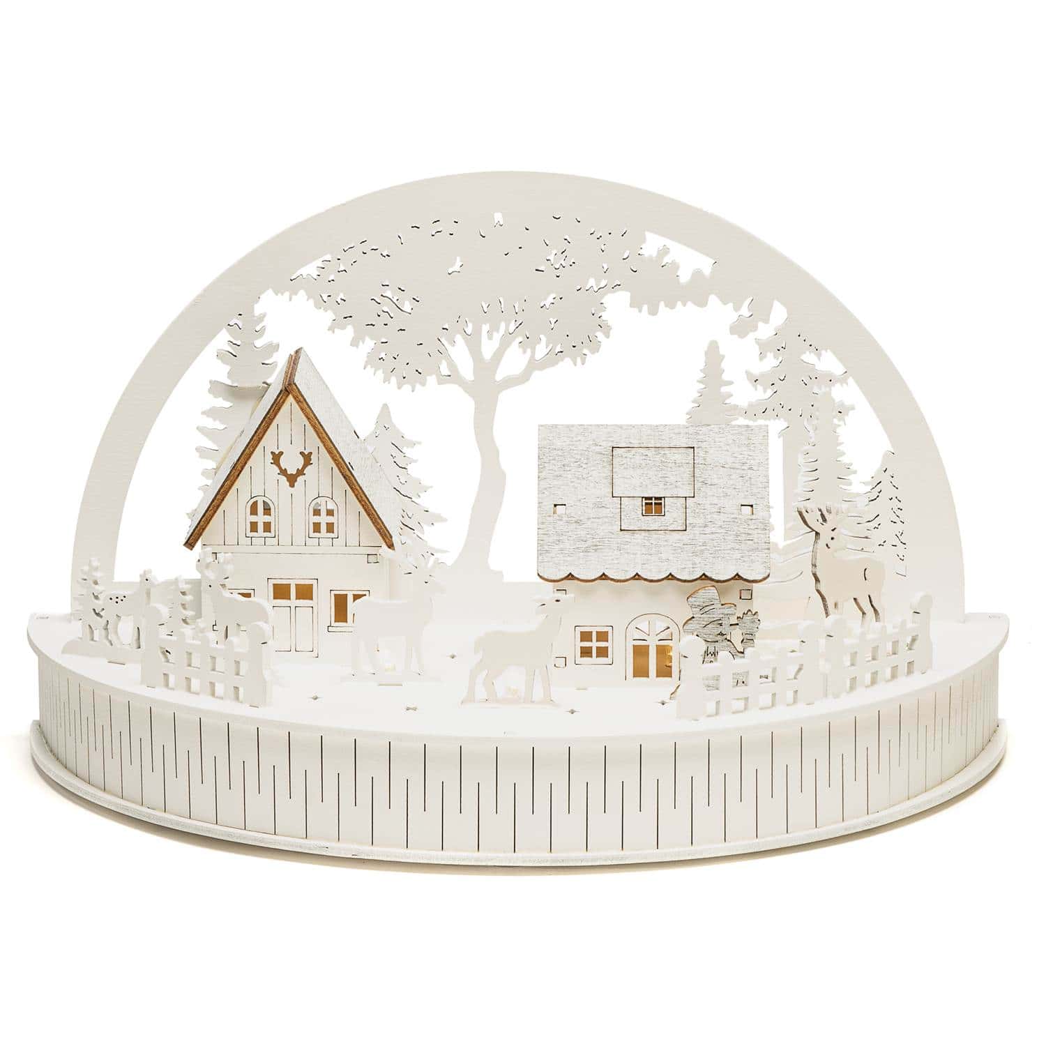 7-armad vit trä adventsljusstake Konstsmide