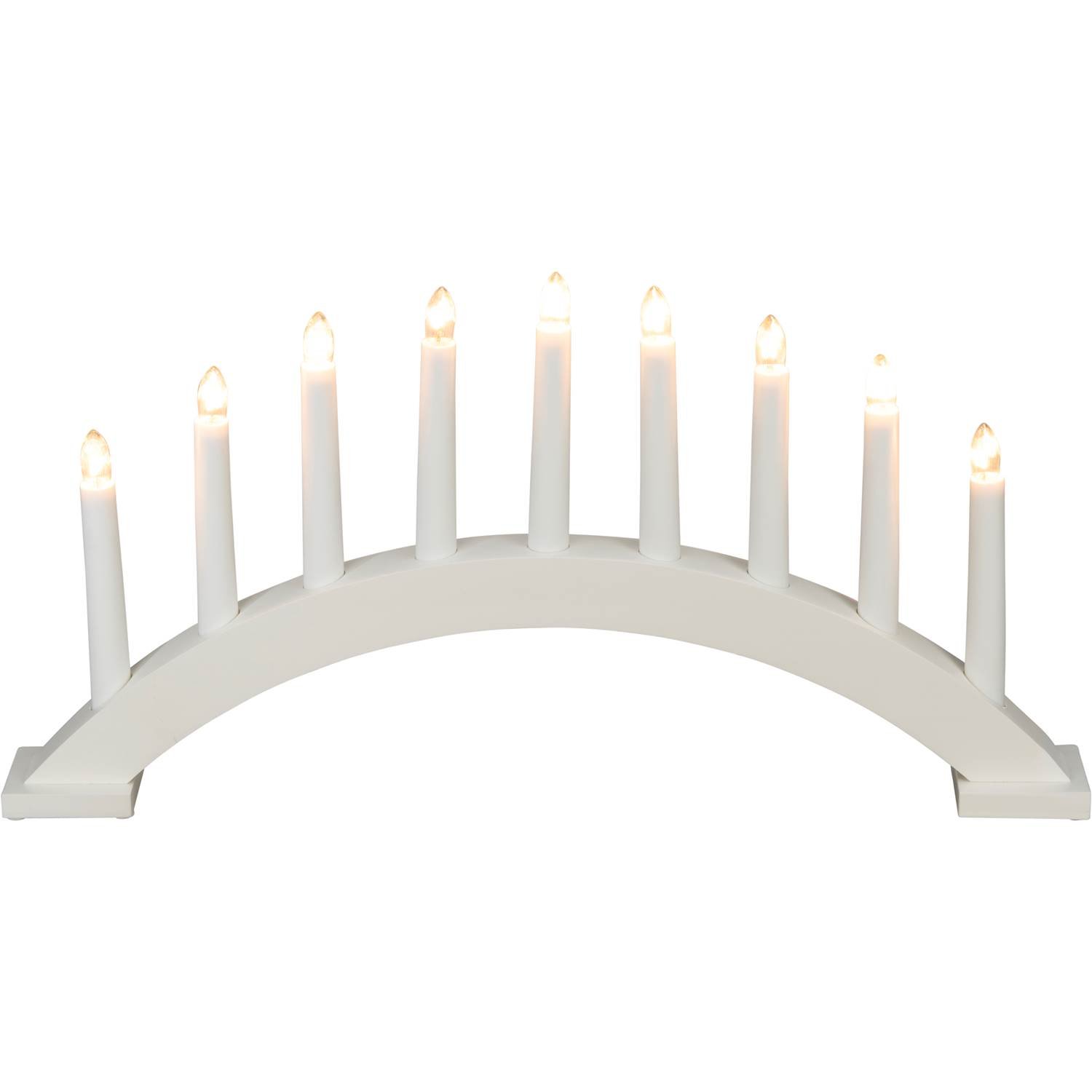 7-armad vit trä adventsljusstake Konstsmide