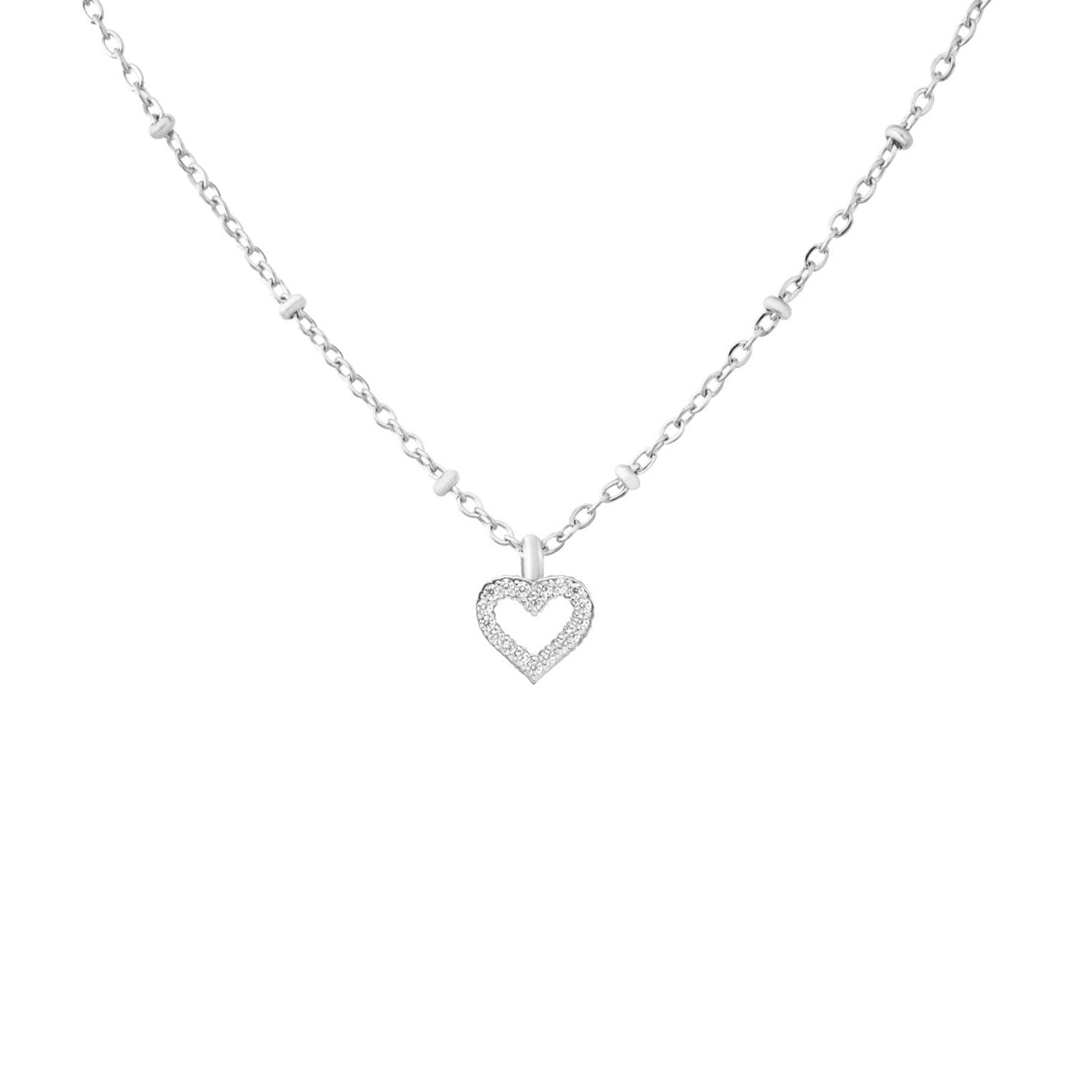 Elegant hjärtformat kristallhalsband i guld