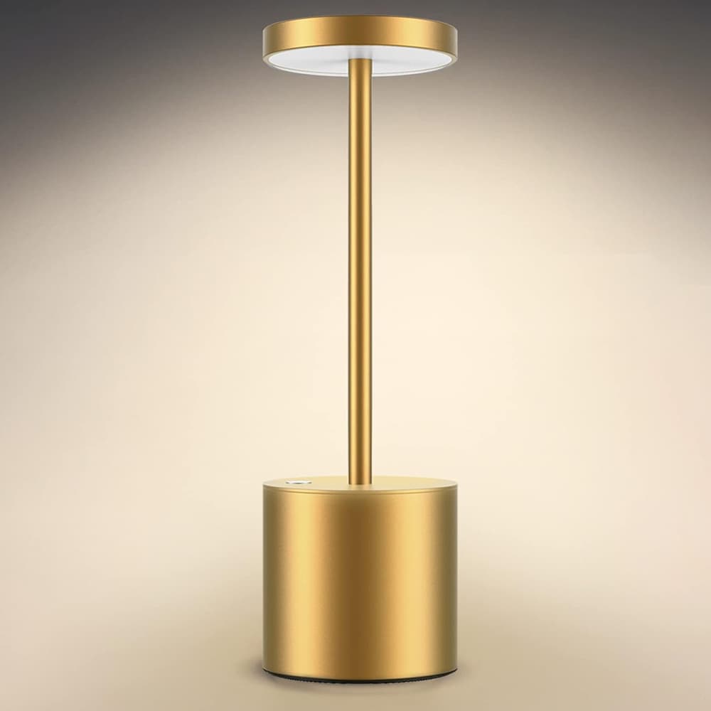 Elegant LED-bordslampa i guld med USB