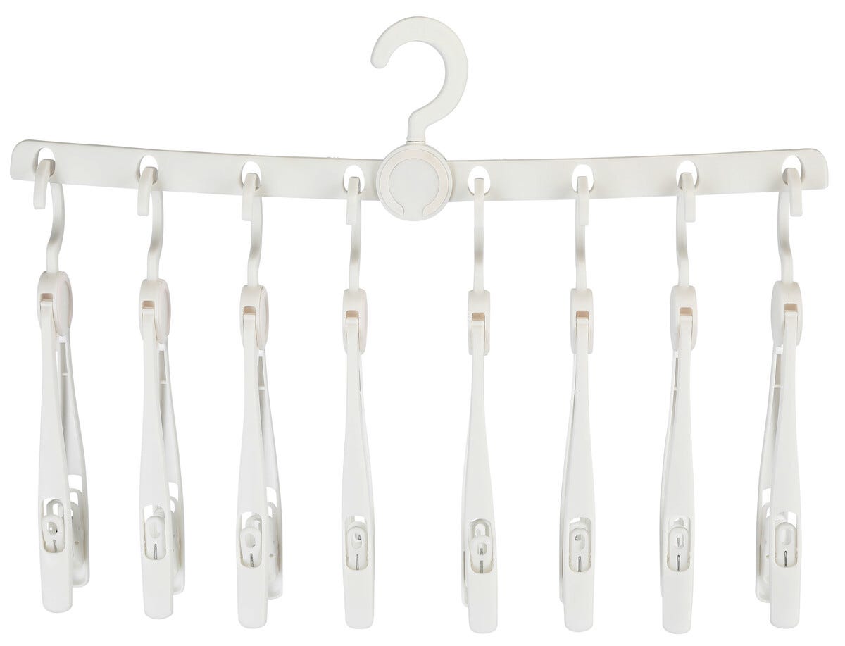 Fällbar klädhängare med 8 galgar och klämmor