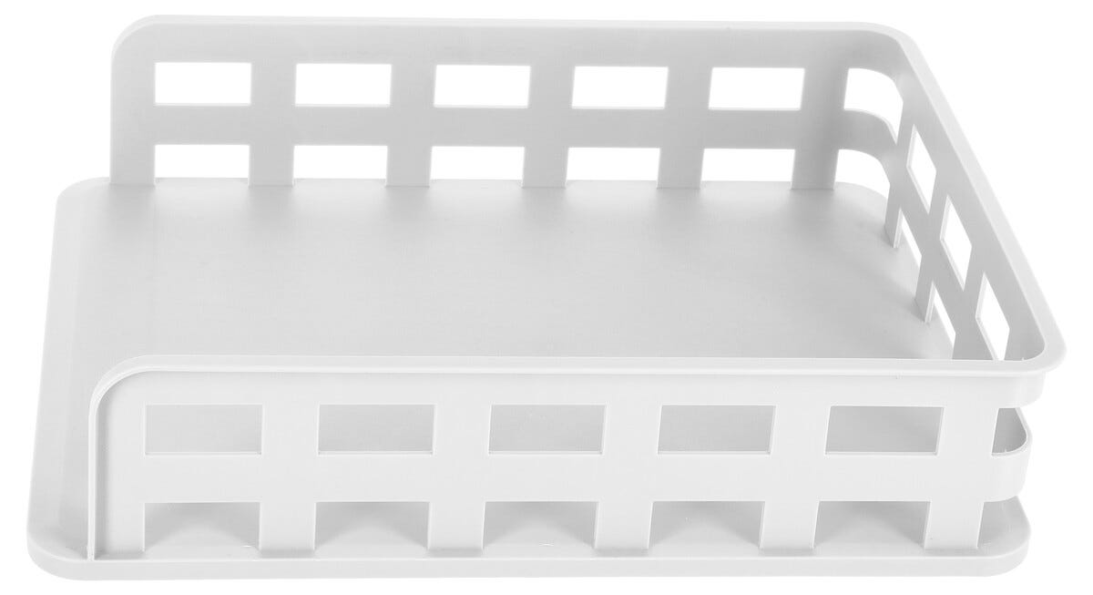 Kontorskit med tidskriftsamlare och brevkorg