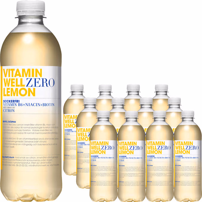 Vitaminvatten Zero Lemon. 