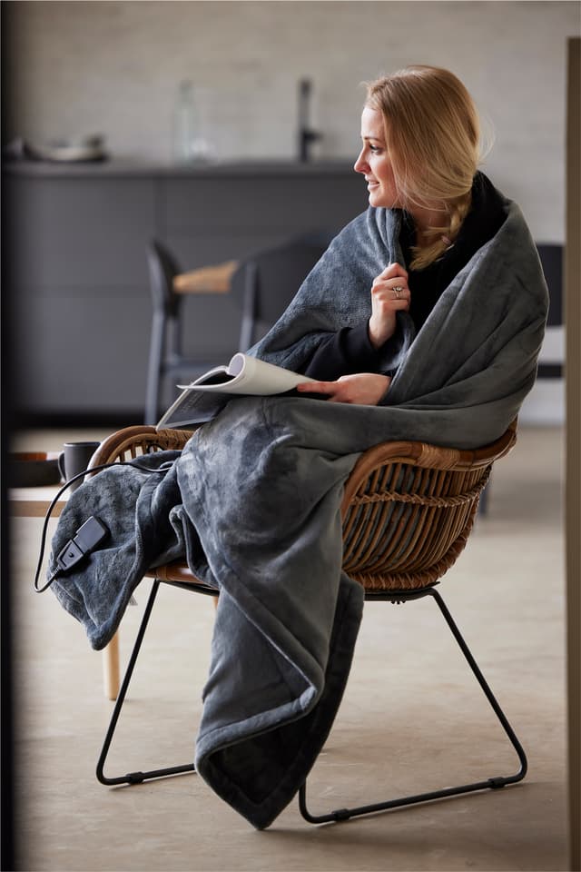 re. värmefilt i fleece svart 130x160