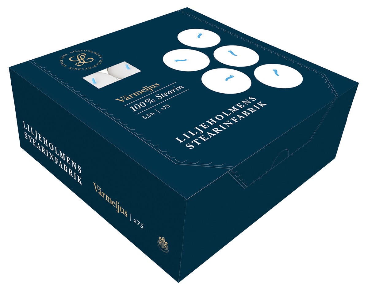 Liljeholmens vita värmeljus 75-pack