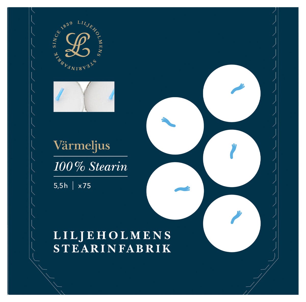 Liljeholmens vita värmeljus 75-pack