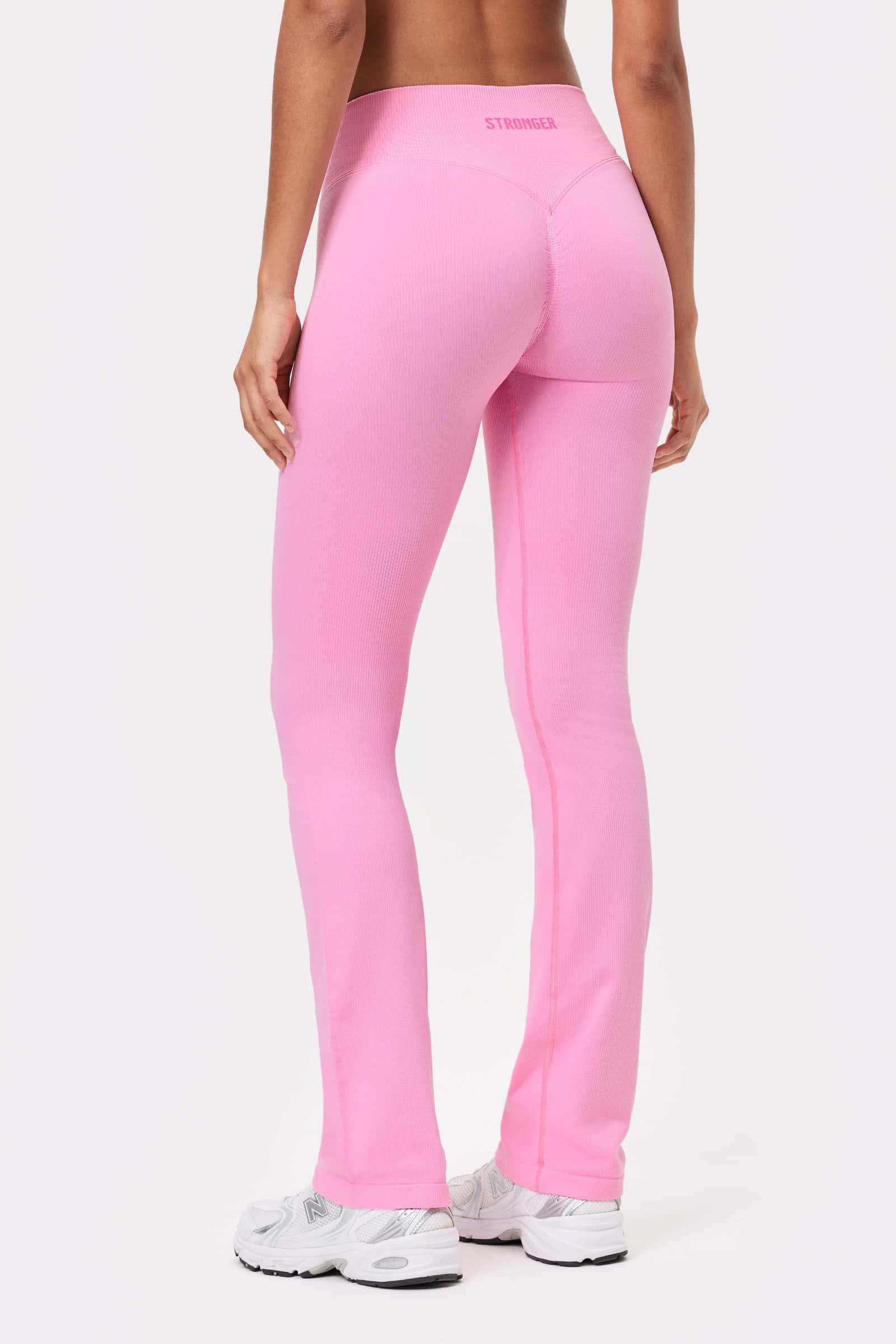 Seamless Ribbed Bootcut Tights Prism Pink