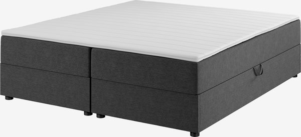 Kontinentalsäng 160x200cm Skolla Grå Förvaring