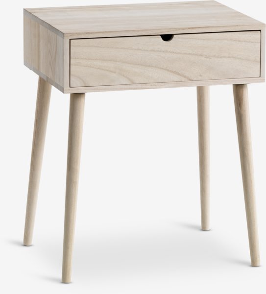 Sängbord LYNGVIG mörk ek med jalusidörrar