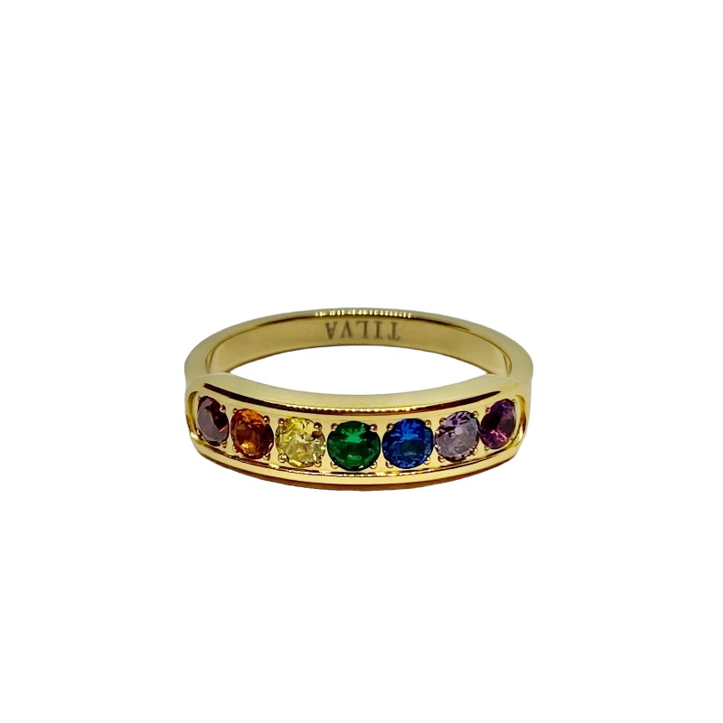 Guldfärgad Regnbågsring i Kirurgiskt Stål