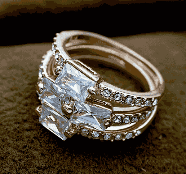 Eleganta 18k Guldpläterade Ringar med Swarovski