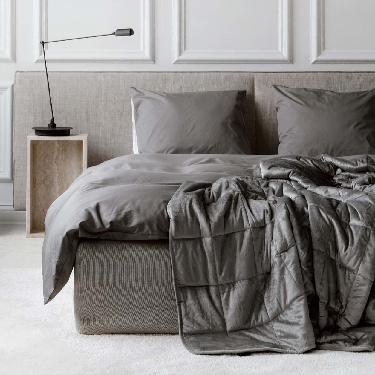 CURA Minky Grå Tyngdfilt 6kg 140x200