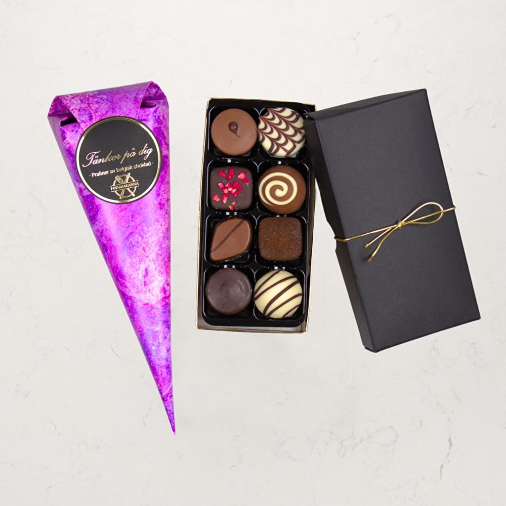 Pralinask och Chokladstrut Gåvobox