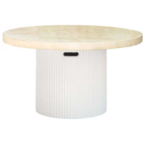 Merca utebord Ø80 cm i travertinutförande