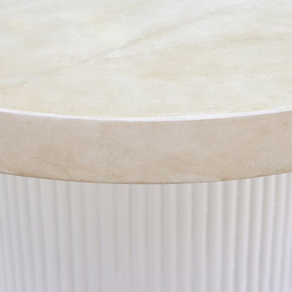 Merca utebord Ø80 cm i travertinutförande