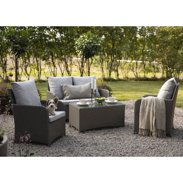 Loungegrupp Valencia i Grå Konstrotting