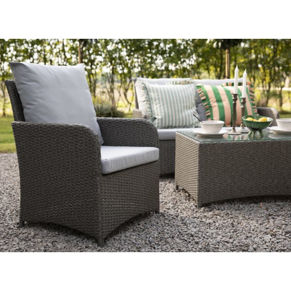 Loungegrupp Valencia i Grå Konstrotting