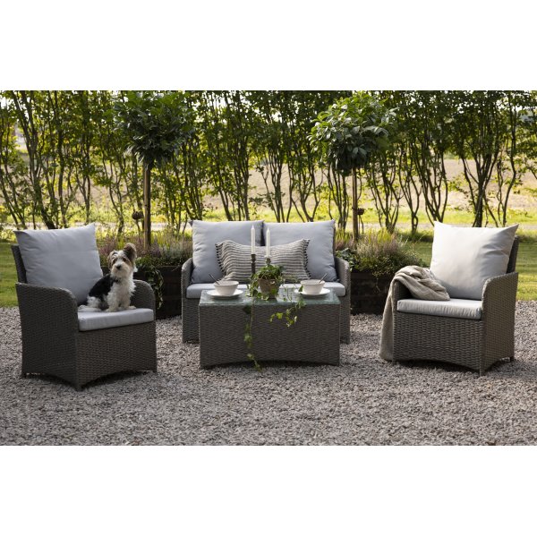 Loungegrupp Valencia i Grå Konstrotting