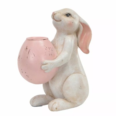 Ljusstake Hare Rosa Poly Dekoration