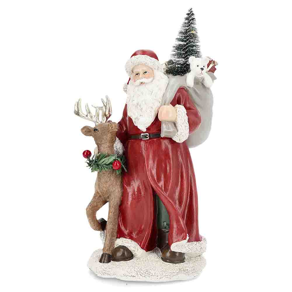 Tomte med ren och LED-ljus