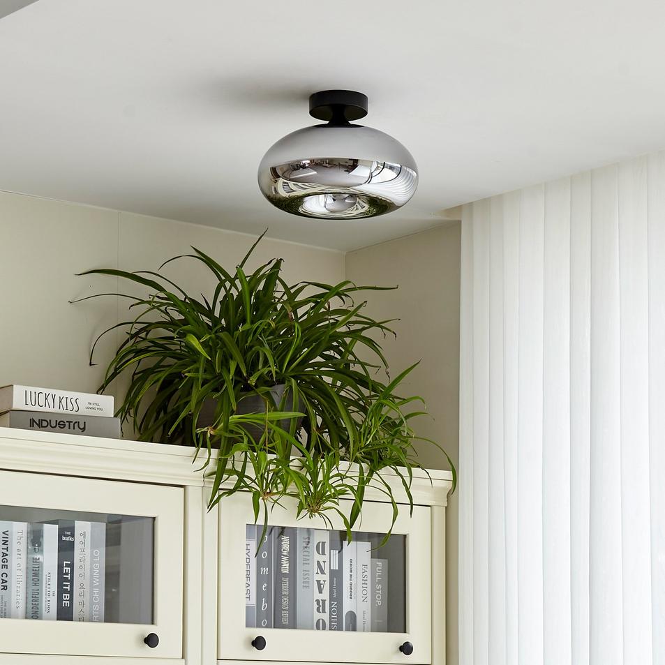 Lindby Zehra rökgrå glas taklampa