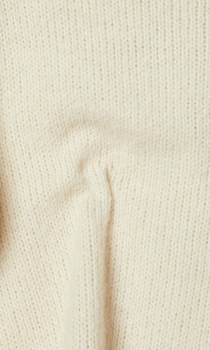 Elegant cremefärgad stickad cardigan dam