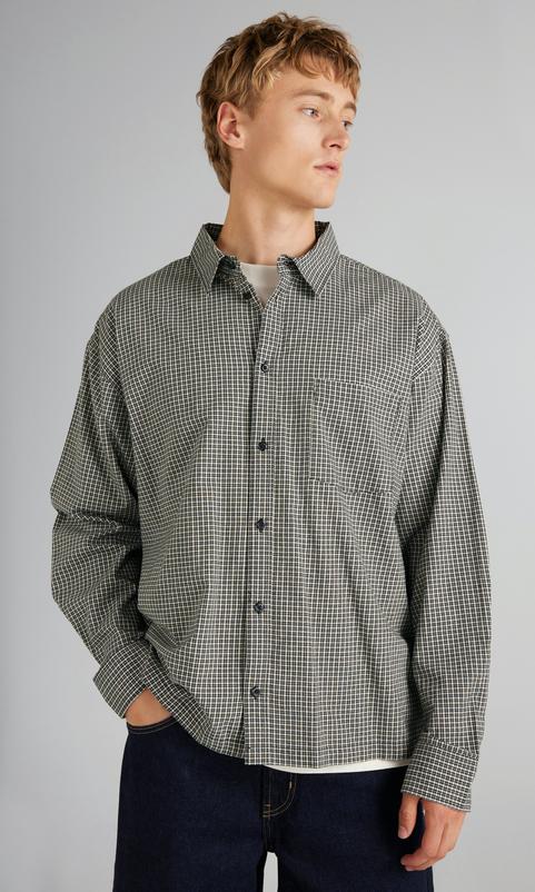 JUNKYARD Rutig Långärmad Herrskjorta Flerfärgad