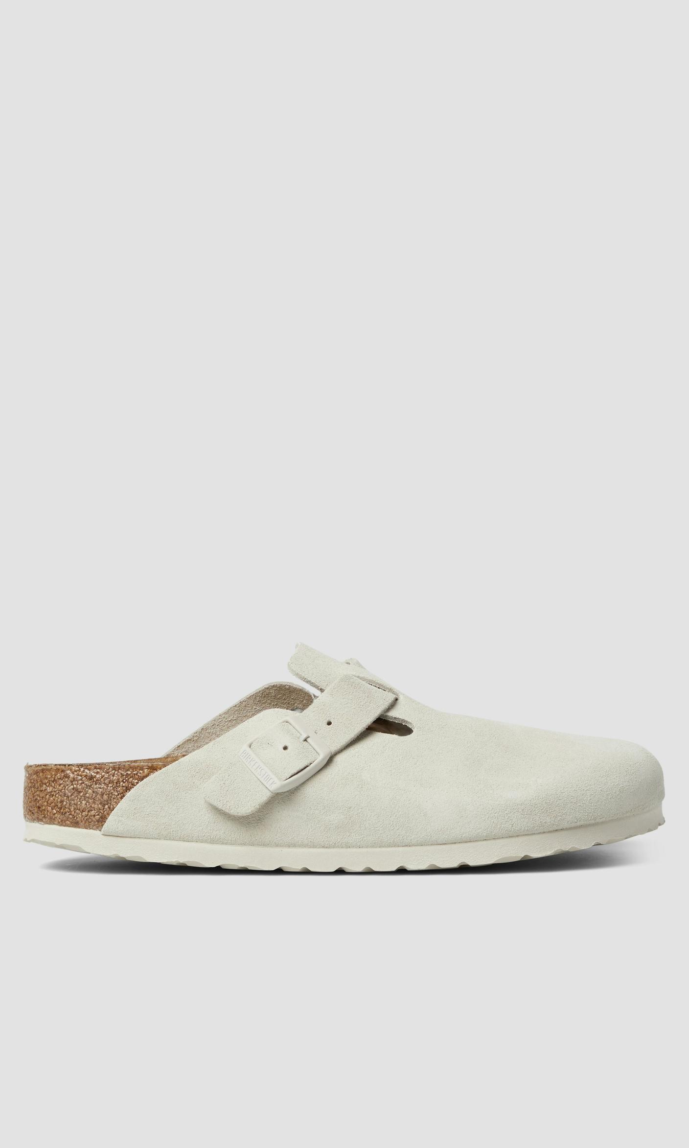 Birkenstock Boston mockatofflor vit dam