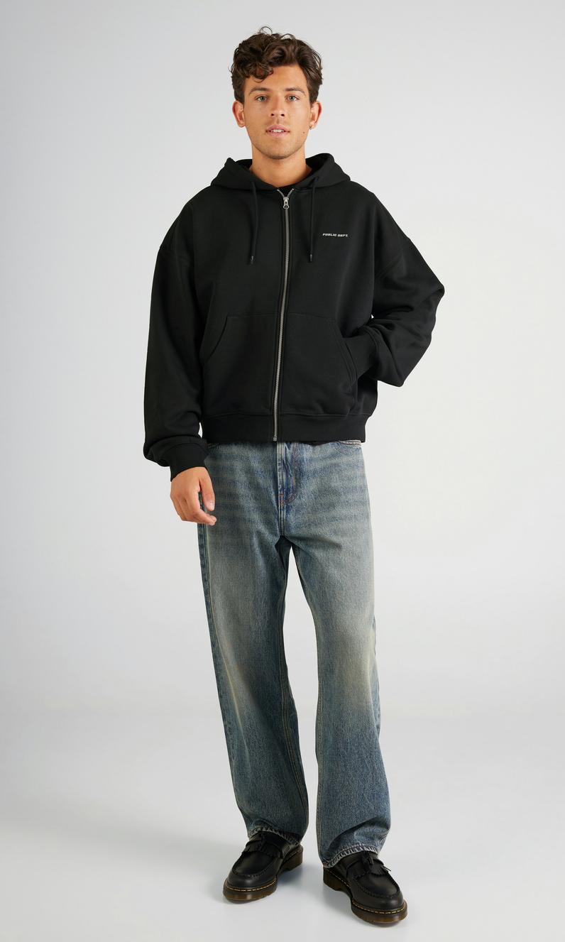 Junkyard Boxy Zip Hoodie Svart Herr