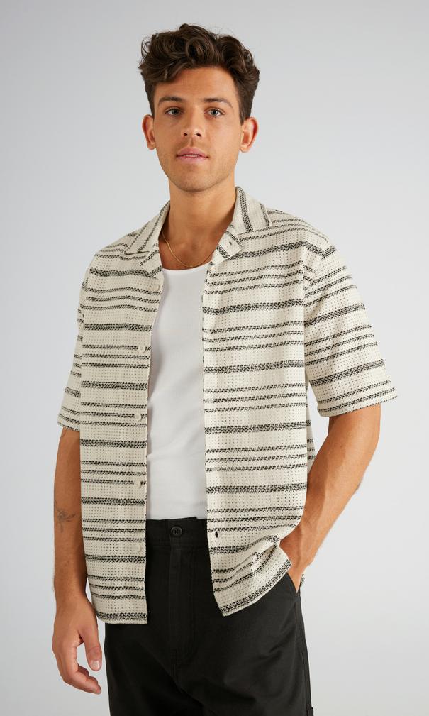 SWEET SKTBS Virkad Kortärmad Herrskjorta Flerfärgad