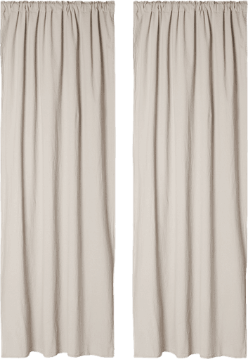 MAJKEN Grå Bomullsgardin 2-pack 140x250 cm