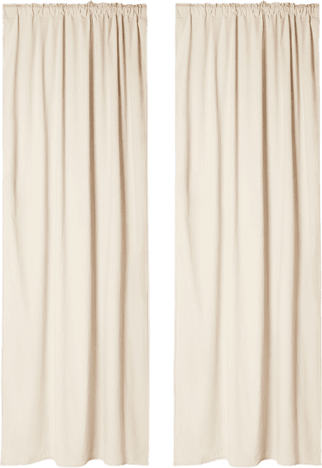 MAJKEN Grå Bomullsgardin 2-pack 140x250 cm