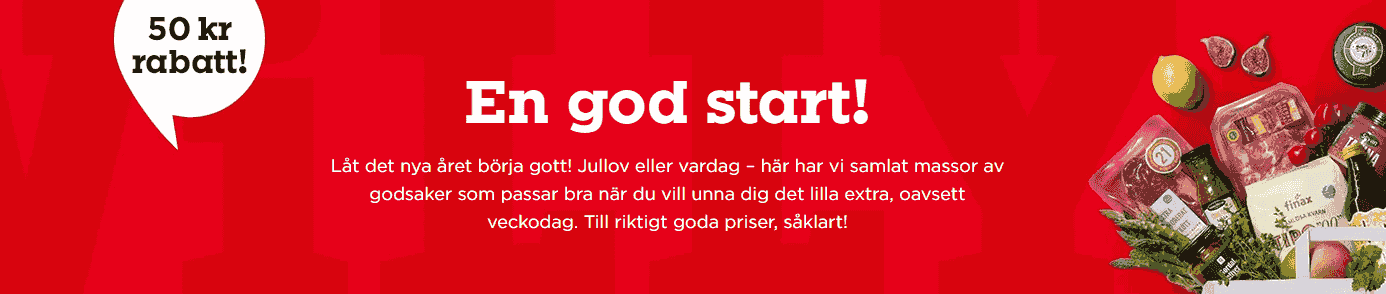 Få 50 kr rabatt när du e-handlar* Hos Willys