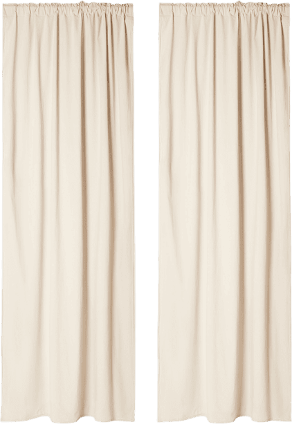 MAJKEN Beige Bomullsgardin 2-pack 140x250 cm