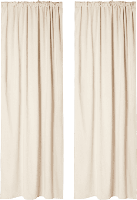 MAJKEN Beige Bomullsgardin 2-pack 140x250 cm